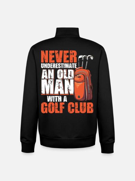 Never underestimate Grandpa Golf - Unisex Organic Zip Sweatshirt by Stanley/Stella - black