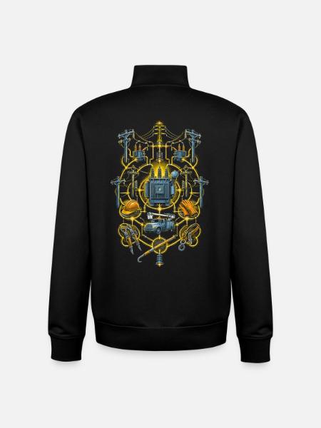 Line fitter Overhead line fitter - Unisex Organic Zip Sweatshirt by Stanley/Stella - black