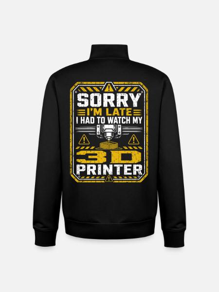 Impression 3D | Humour Geek Maker - Sweat zippé unisexe en coton bio Stanley/Stella - noir