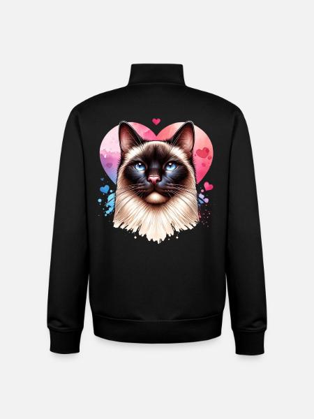 Siamkatze - Unisex Organic Zip Sweatshirt von Stanley/Stella - Schwarz
