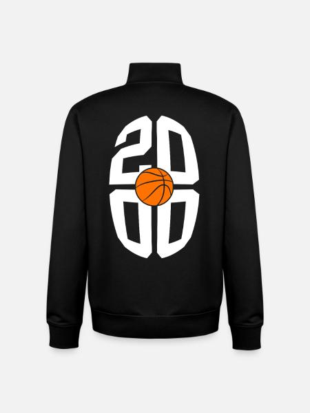 BORN 2000 BASKETBALL 26TH BIRTHDAY - Unisex Organic Zip Sweatshirt by Stanley/Stella - black