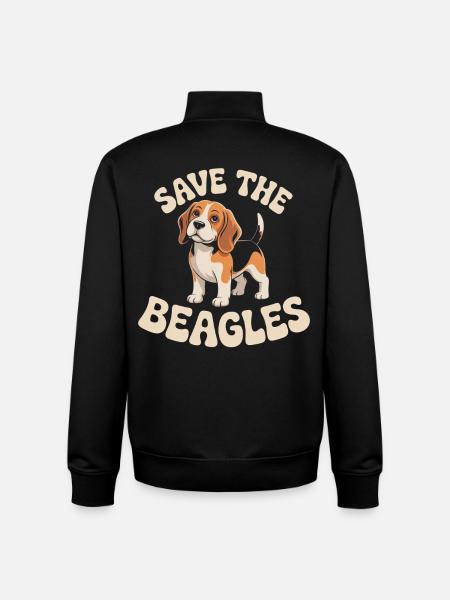 Save the Beagles Cartoon-Tee - Unisex Organic Zip Sweatshirt von Stanley/Stella - Schwarz