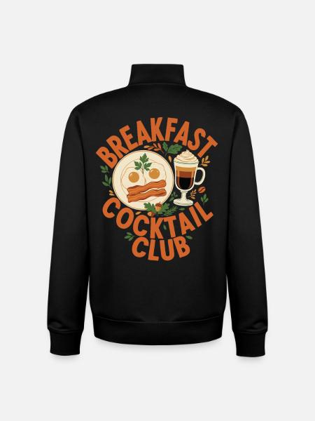 Breakfast Cocktail Club brunch coffee bacon - Unisex Organic Zip Sweatshirt by Stanley/Stella - black