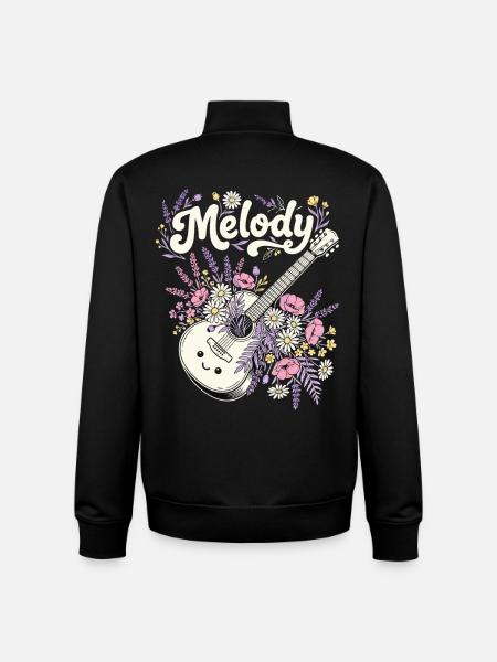 Melody Gitarre Blumen Musik - Unisex Organic Zip Sweatshirt von Stanley/Stella - Schwarz