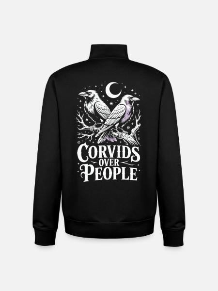 Corviden über Menschen - Unisex Organic Zip Sweatshirt von Stanley/Stella - Schwarz