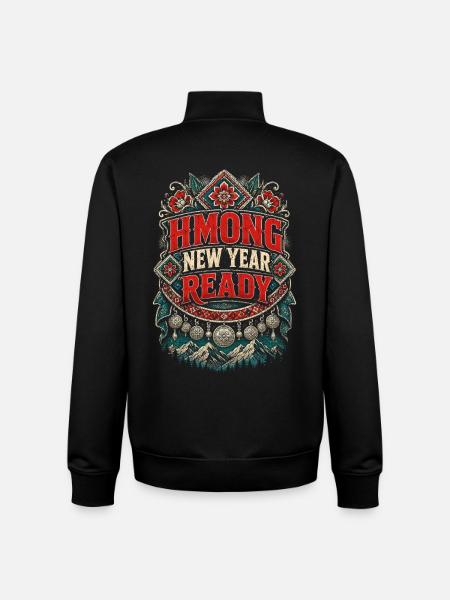 Hmong New Year Ready - Unisex Organic Zip Sweatshirt by Stanley/Stella - black