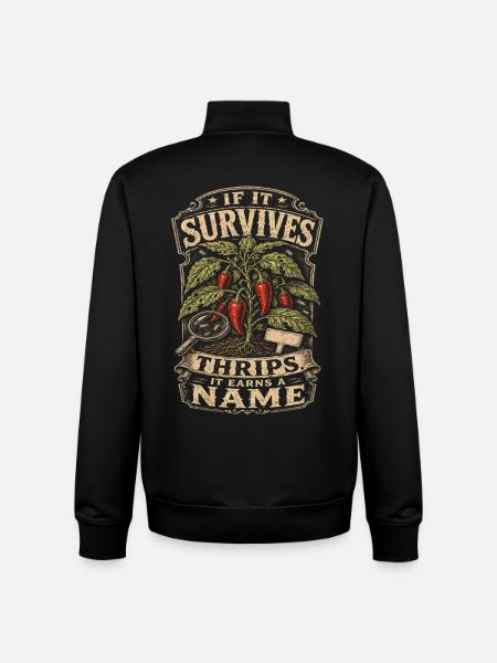 Growing Chili Growers Growing Chilies - Unisex Organic Zip Sweatshirt by Stanley/Stella - black
