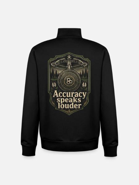Armbrust Armbrustschütze Accuracy Speaks Louder - Unisex Organic Zip Sweatshirt von Stanley/Stella - Schwarz