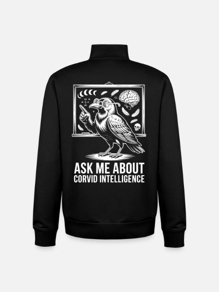 Rabe: Korvidenintelligenz entdecken - Unisex Organic Zip Sweatshirt von Stanley/Stella - Schwarz