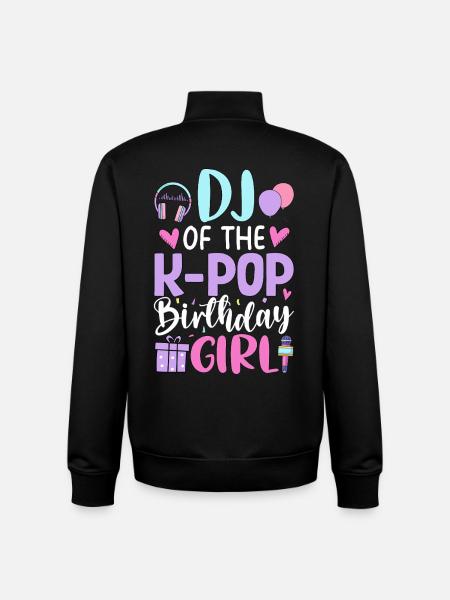 DJ de la fille d’anniversaire K-Pop - Sweat zippé unisexe en coton bio Stanley/Stella - noir