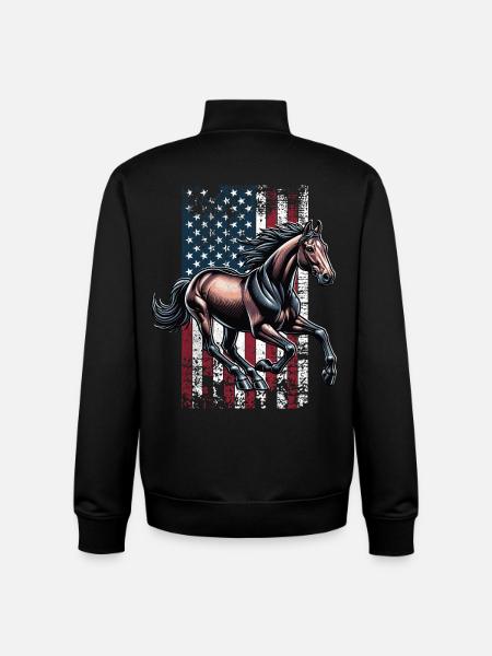 Standardbred US Traber - Unisex Organic Zip Sweatshirt von Stanley/Stella - Schwarz