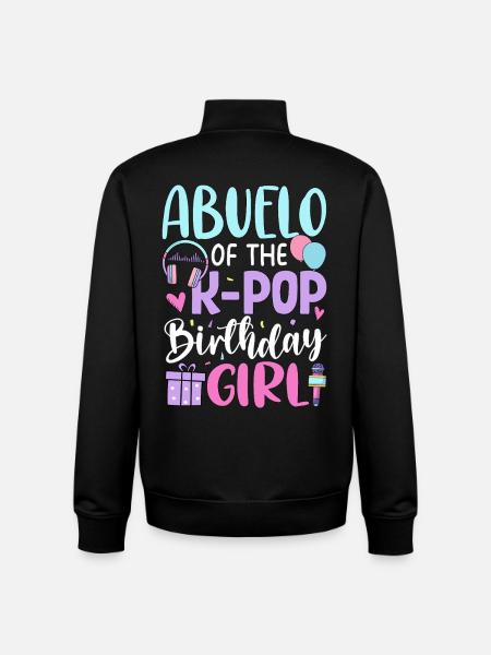Abuelo de la fille d’anniversaire K-Pop - Sweat zippé unisexe en coton bio Stanley/Stella - noir
