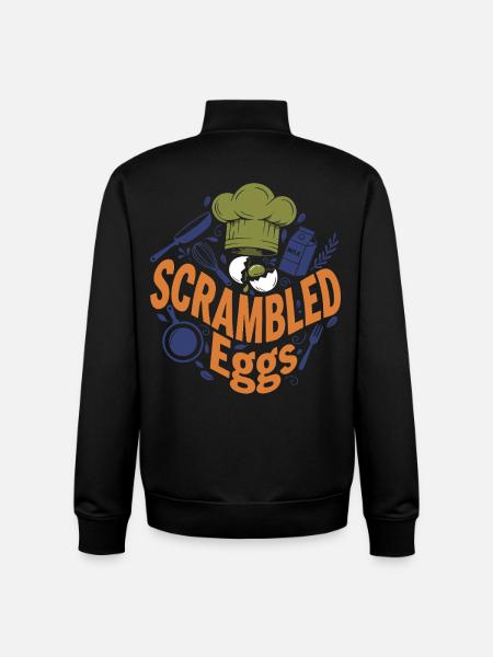 Breakfast Funny Brunch Coffee Scrambled Eggs - Unisex Organic Zip Sweatshirt by Stanley/Stella - black