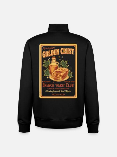 Breakfast Funny Brunch Coffee French - Unisex Organic Zip Sweatshirt by Stanley/Stella - black