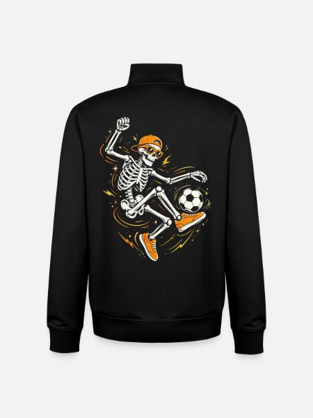 Halloween, Football, Skeleton - Unisex Organic Zip Sweatshirt by Stanley/Stella - black