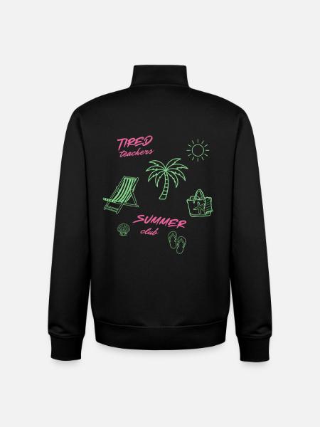 "Tired Teachers Summer Club" Strandurlaubsdesign - Unisex Organic Zip Sweatshirt von Stanley/Stella - Schwarz