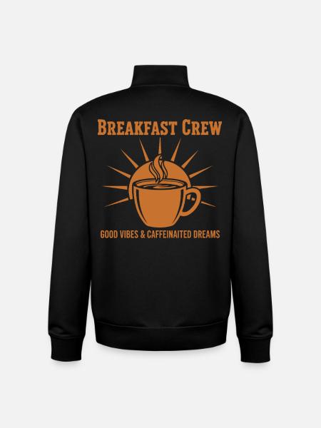 Breakfast Crew Caffeinated Dreams - Unisex Organic Zip Sweatshirt by Stanley/Stella - black