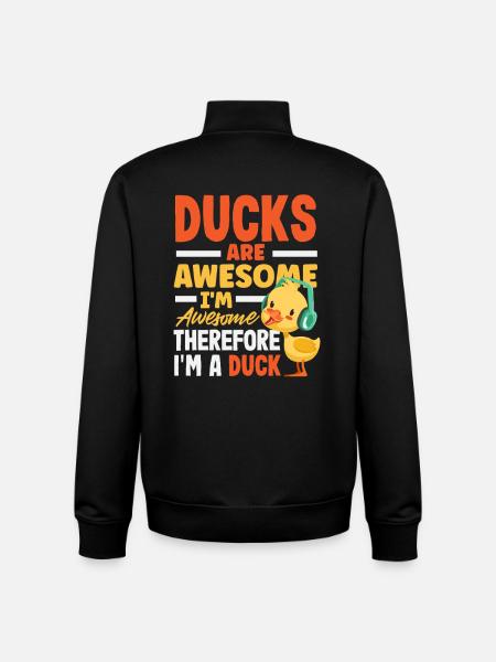 Funny Ducks Motif Ducks Lover Sayings - Unisex Organic Zip Sweatshirt by Stanley/Stella - black
