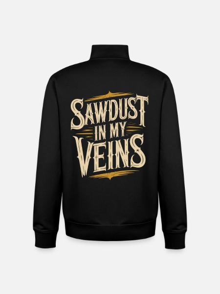 Ébéniste Sciure dans mes veines Menuisier - Sweat zippé unisexe en coton bio Stanley/Stella - noir