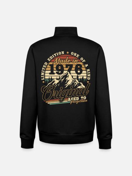 1976 Jahrgang Vintage Geburtstag Geschenk Retro - Unisex Organic Zip Sweatshirt von Stanley/Stella - Schwarz