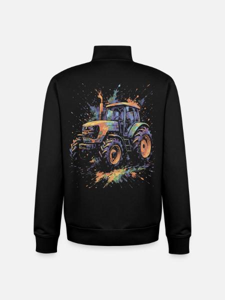 Mehrfarbige Landtraktor-Splash-Art - Unisex Organic Zip Sweatshirt von Stanley/Stella - Schwarz