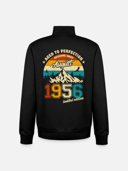 August 1956 | Aged to perfection | Birthday - Unisex Organic Zip Sweatshirt by Stanley/Stella - black