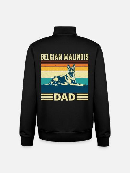 Belgian Malinois Dad Shepherd Dog Dad - Unisex Organic Zip Sweatshirt by Stanley/Stella - black