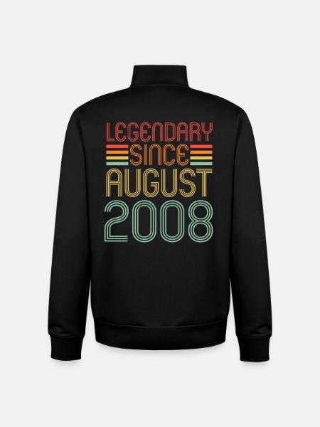 Legendary since August 2008, birthday - Unisex Organic Zip Sweatshirt by Stanley/Stella - black
