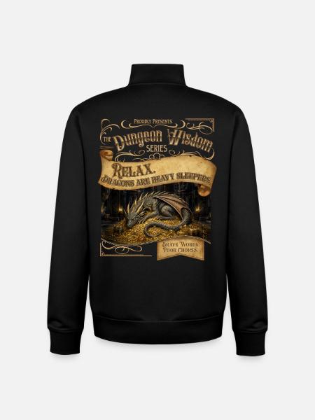 Sleeping Dragon Wisdom - Unisex Organic Zip Sweatshirt by Stanley/Stella - black