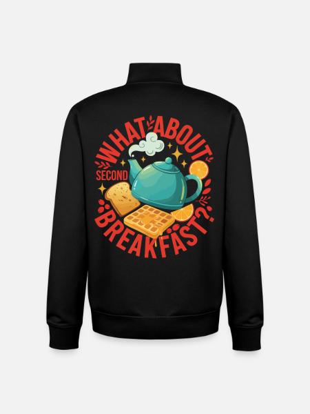 Breakfast What About Second Breakfast Brunch - Unisex Organic Zip Sweatshirt by Stanley/Stella - black