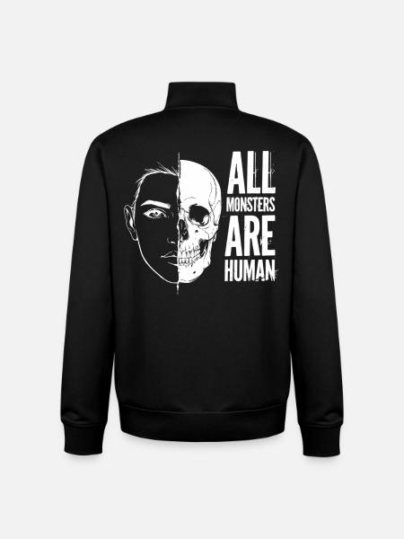 All Monsters Are Human - Unisex Organic Zip Sweatshirt by Stanley/Stella - black