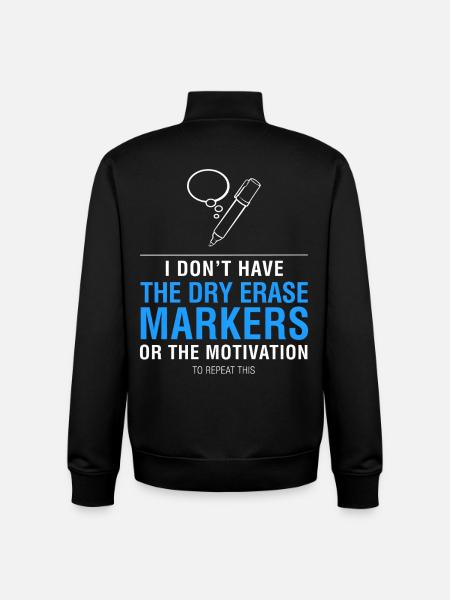 No Markers No Motivation - Unisex Organic Zip Sweatshirt by Stanley/Stella - black