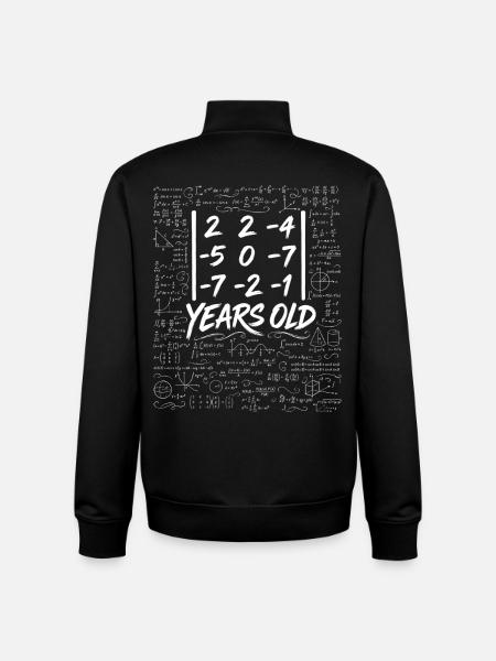 20. Jubiläum. Determinantenmatrix-Mathematik-Nerd lustig - Unisex Organic Zip Sweatshirt von Stanley/Stella - Schwarz