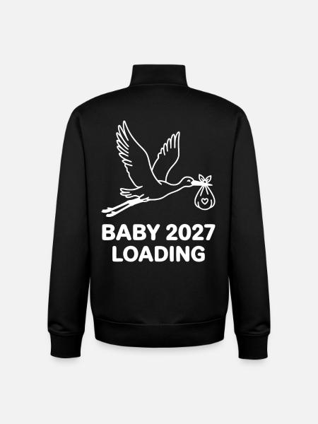 Baby 2027 Loading Storch - Unisex Organic Zip Sweatshirt von Stanley/Stella - Schwarz