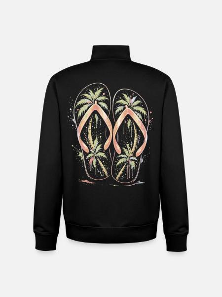 Flip-Flops Strandpalmen-Mehrfarbige Splash-Art - Unisex Organic Zip Sweatshirt von Stanley/Stella - Schwarz
