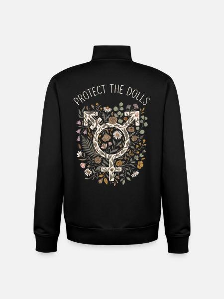 Protect The Dolls Peace Blumen - Unisex Organic Zip Sweatshirt von Stanley/Stella - Schwarz
