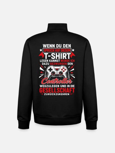 Controller Gamer Spruch Zocker - Unisex Organic Zip Sweatshirt von Stanley/Stella - Schwarz