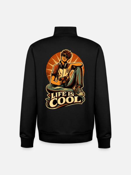 Life Is Cool – Retro Gamer - Unisex Organic Zip Sweatshirt by Stanley/Stella - black