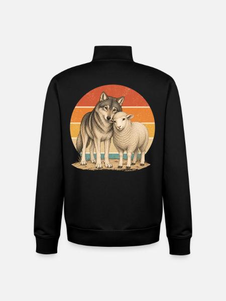 Wolf und Schaf - Unisex Organic Zip Sweatshirt von Stanley/Stella - Schwarz