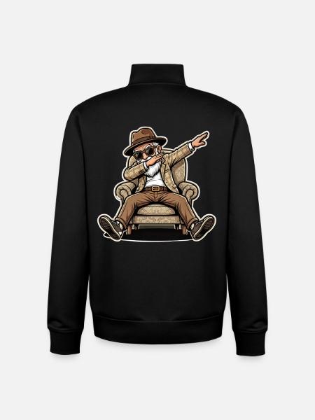 Cool pensioner grandpa - Unisex Organic Zip Sweatshirt by Stanley/Stella - black