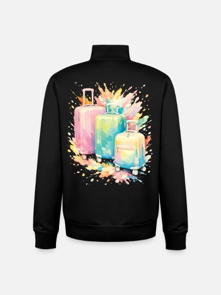 Reisekoffer Pastel Colour Splash Art - Unisex Organic Zip Sweatshirt von Stanley/Stella - Schwarz