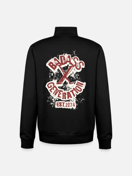 Badass Generation X 1974 - Sweat zippé unisexe en coton bio Stanley/Stella - noir