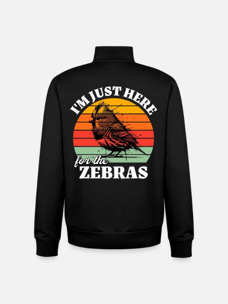 Funny zebra finch sayings - Unisex Organic Zip Sweatshirt by Stanley/Stella - black