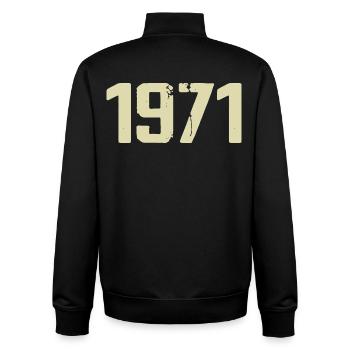 Jubilé 1971 - Sweat zippé unisexe en coton bio Stanley/Stella - noir - Dos - AI Model Male 185 light (185cm)