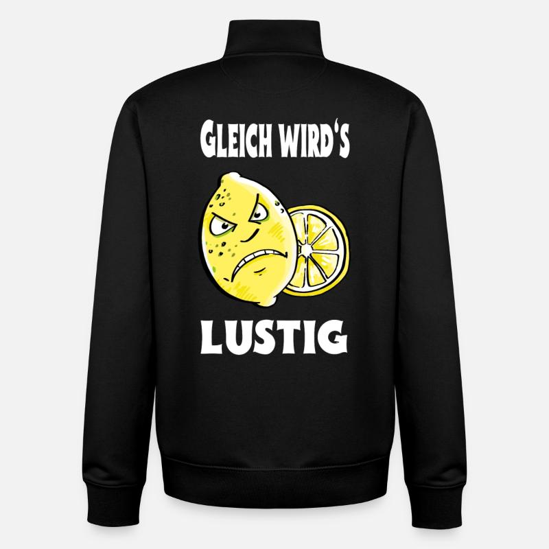 Gleich wird es lustig - Zitrone - Sauer - Unisex Organic Zip Sweatshirt von Stanley/Stella - Schwarz