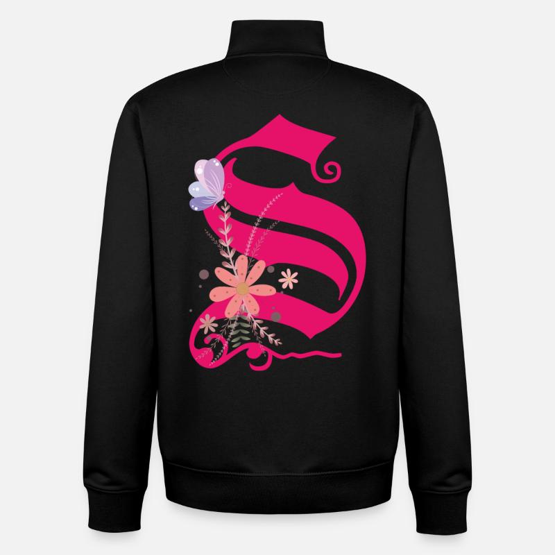 Buchstabe S - Unisex Organic Zip Sweatshirt von Stanley/Stella - Schwarz