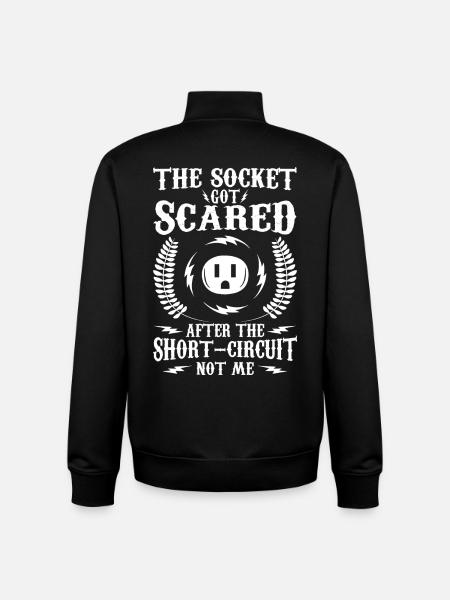 Funny electrician saying - Unisex Organic Zip Sweatshirt by Stanley/Stella - black