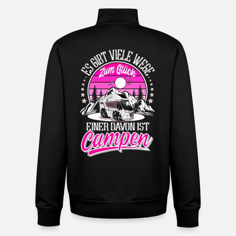 Camping Camper Campen - Unisex Organic Zip Sweatshirt von Stanley/Stella - Schwarz