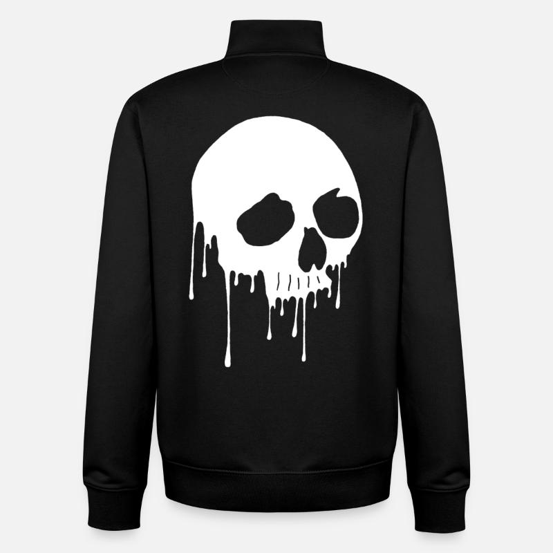 Crâne blanc et graffiti - Sweat zippé unisexe en coton bio Stanley/Stella - noir