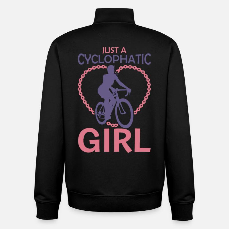 Radfahrer Mädchen - Unisex Organic Zip Sweatshirt von Stanley/Stella - Schwarz